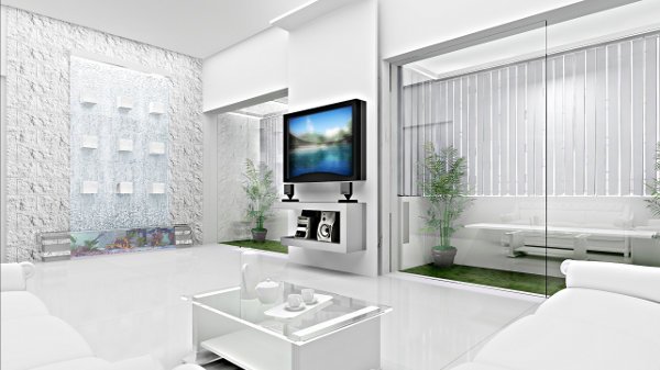 Interior moderno en blanco