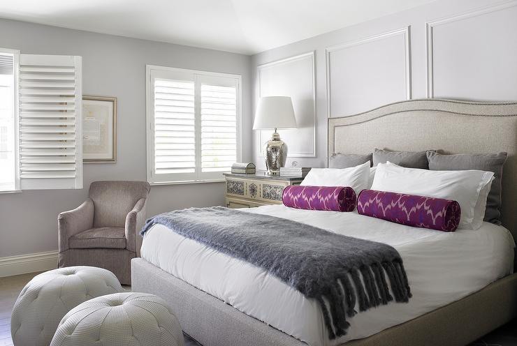 Decoración del dormitorio en gris y ciruela - Casa y Color