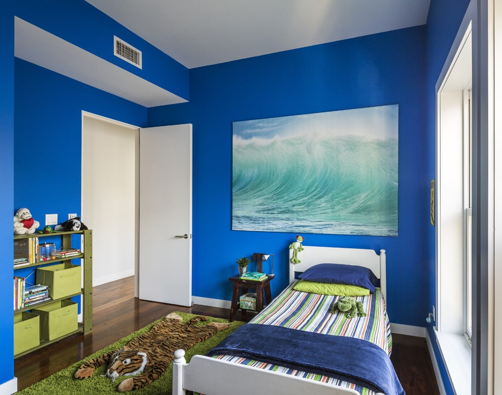 Combinaciones de colores con azul para habitación de