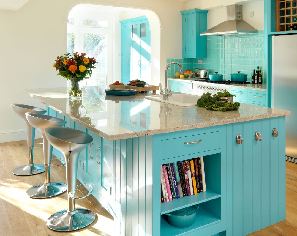 Color azul turquesa en la decoración de interiores - Casa y Color