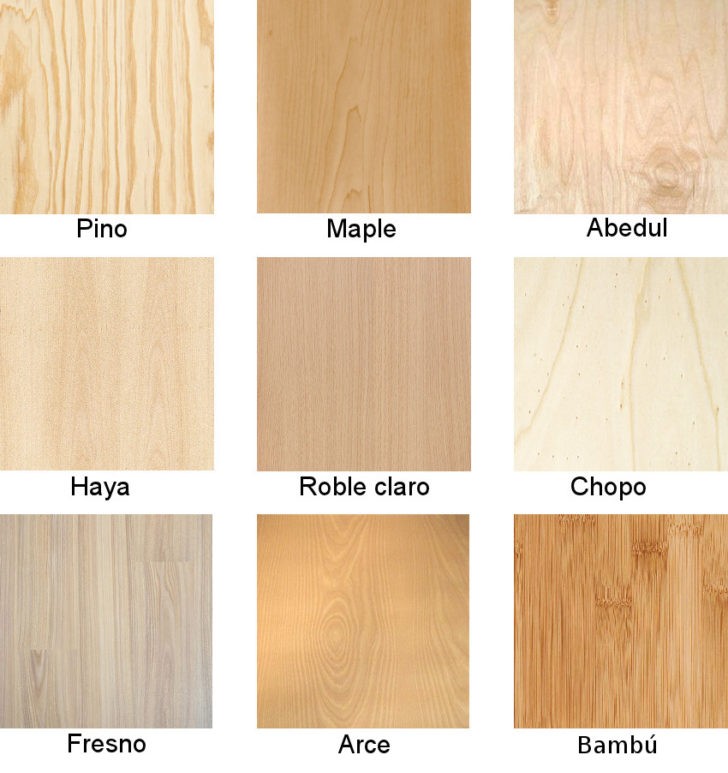 Tipos de maderas claras