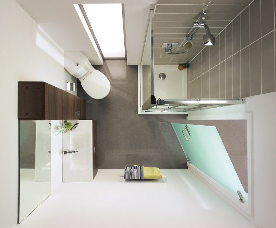 Vista superior baño pequeño