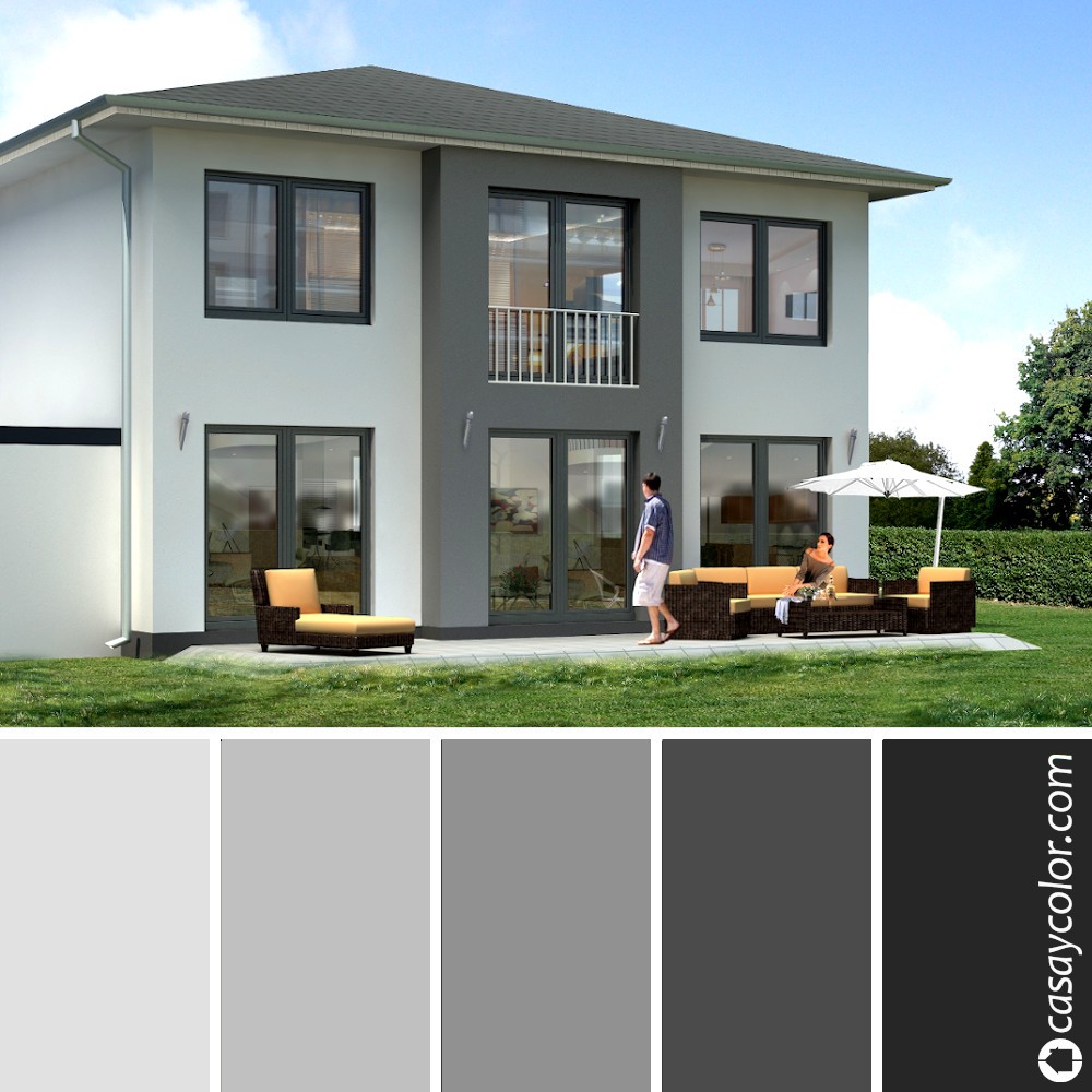 Casas en color gris, exterior y fachadas