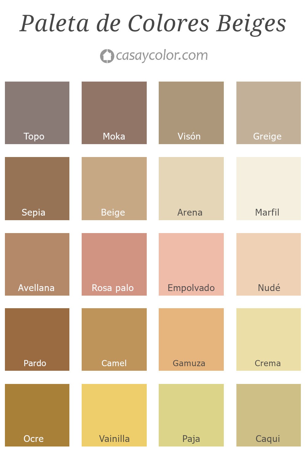 Paleta de colores Beiges