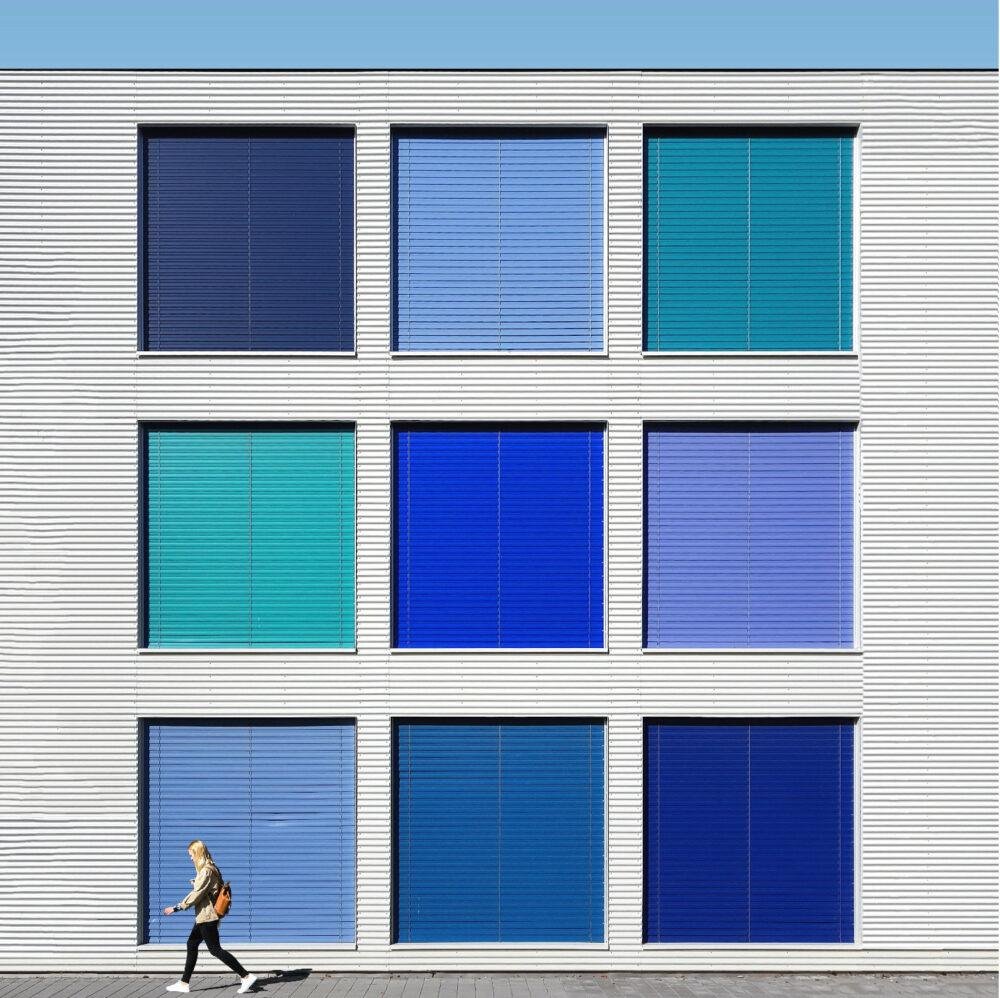 Paleta de colores azules para paredes