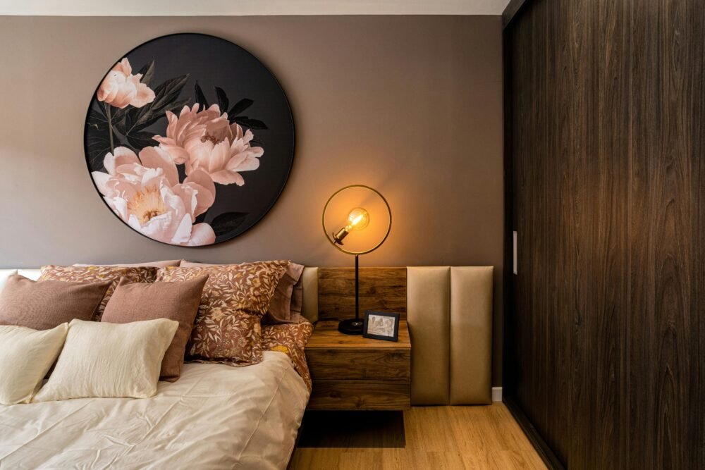 Pared de color avellana