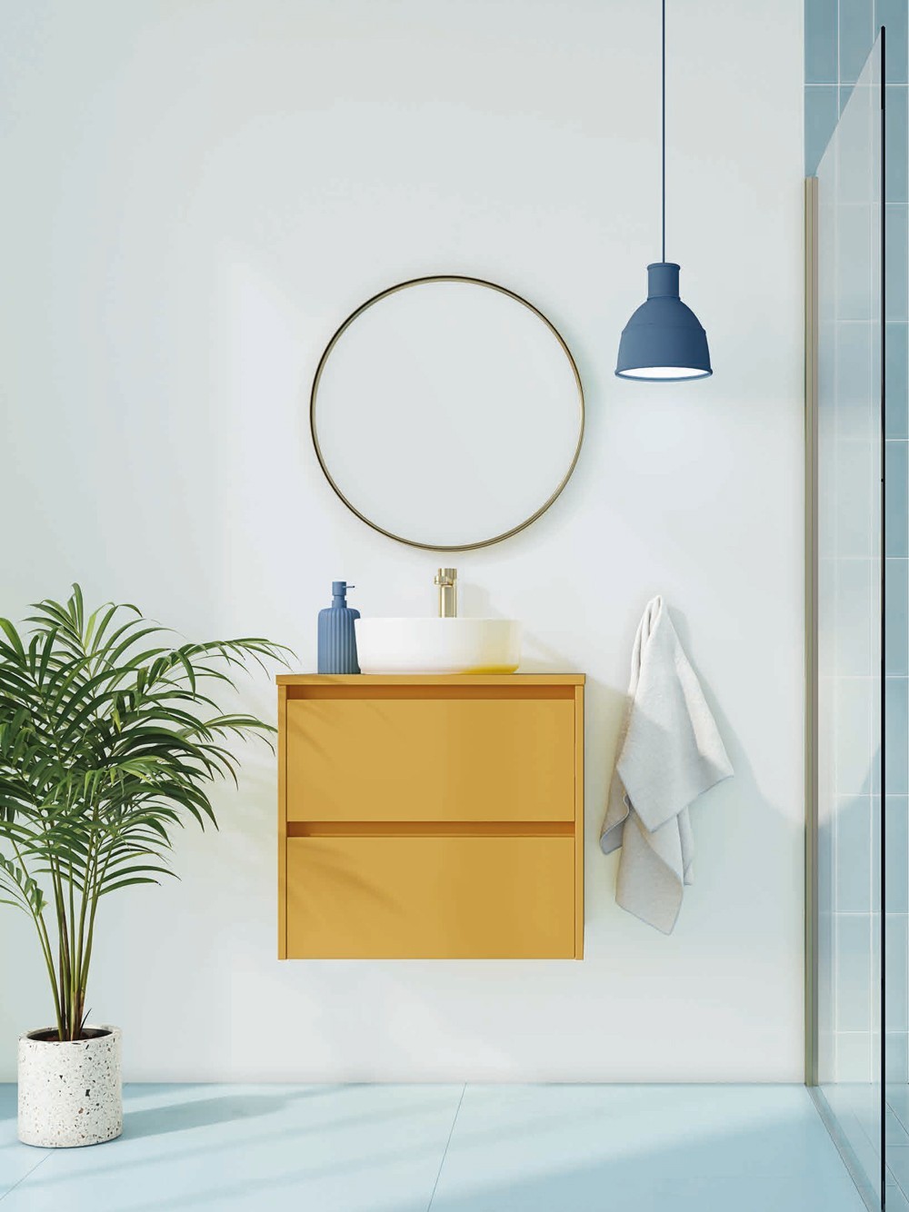 Mueble de baño amarillo napolitano