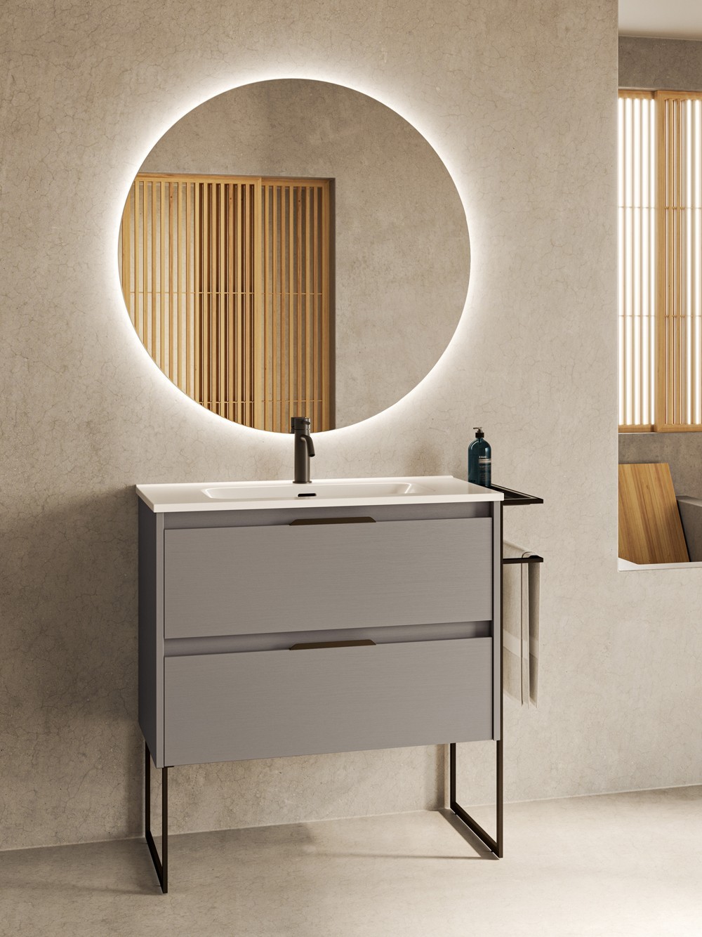Mueble de baño gris ceniza