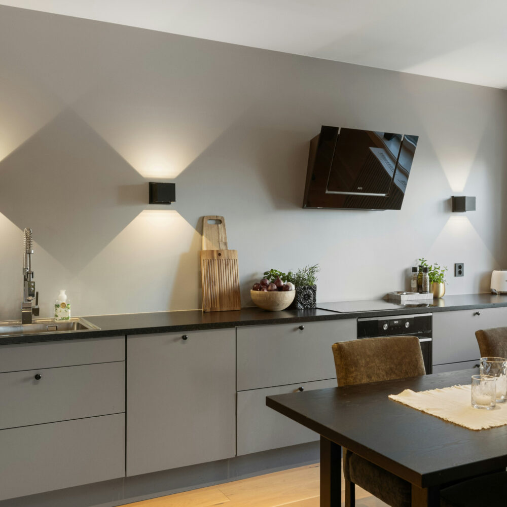 Muebles de cocina de color ceniza