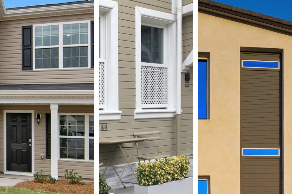 Casas con fachada de color beige