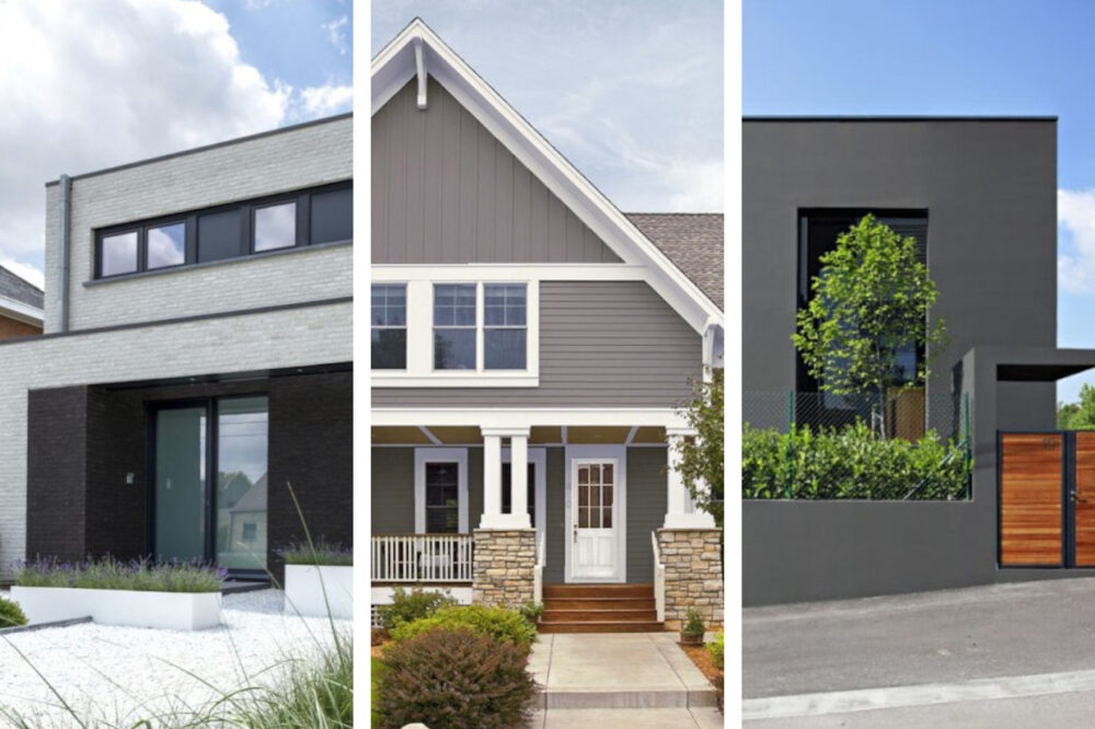 Casas con fachadas de color gris