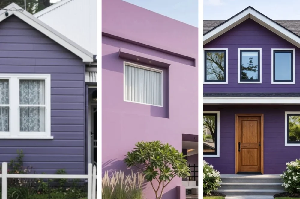 Fachadas de casas de color morado