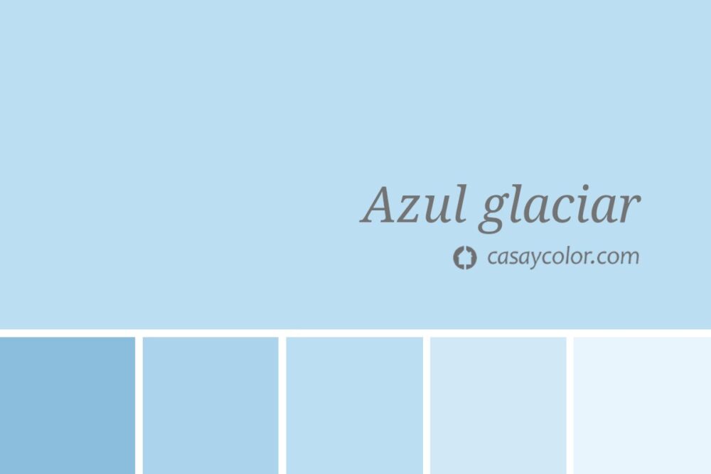 Ejemplo de color azul glaciar, glacial o hielo