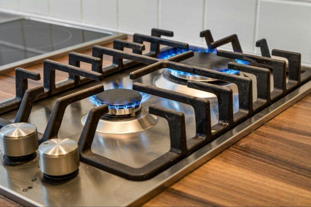Cocina con parilla de fundición