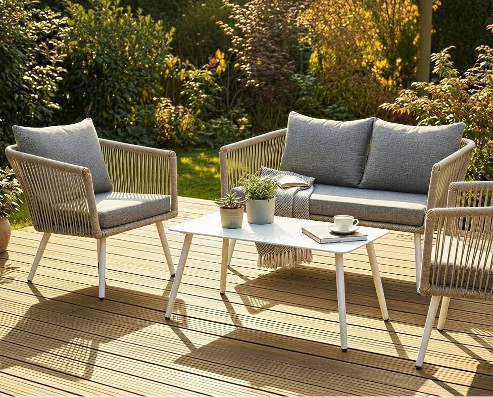 Conjunto de jardín de ratán sintético Valeria
