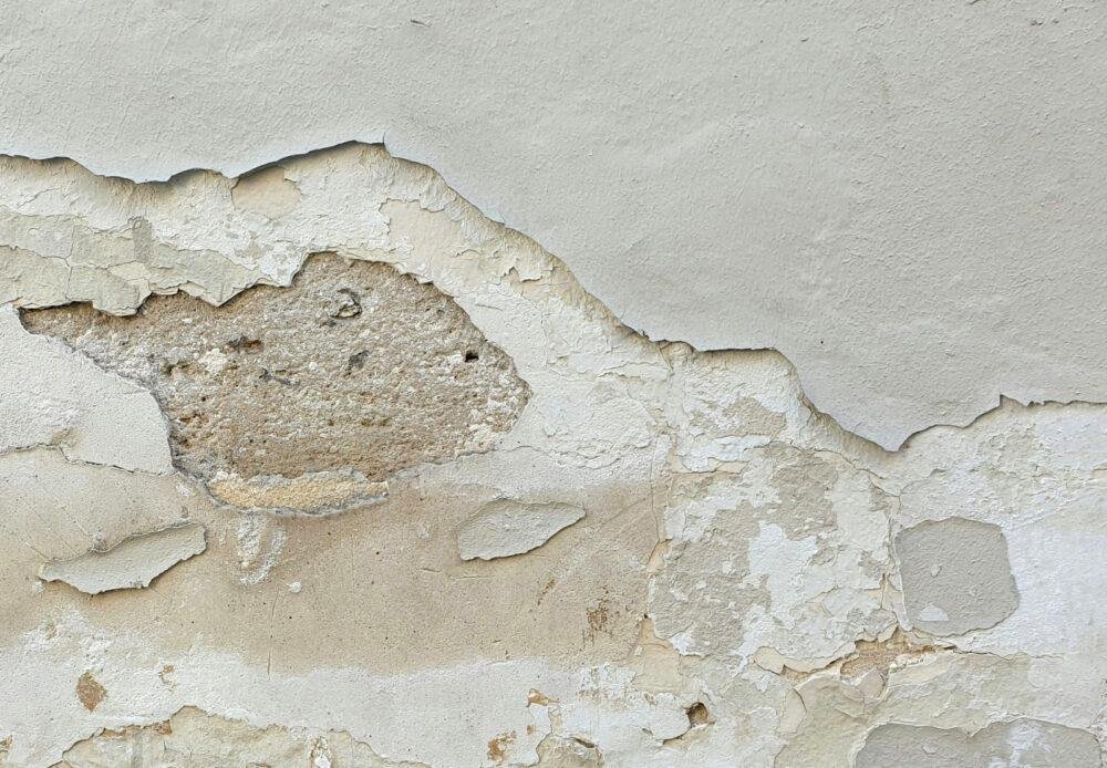 Pared muy deteriorada con humedad por capilaridad