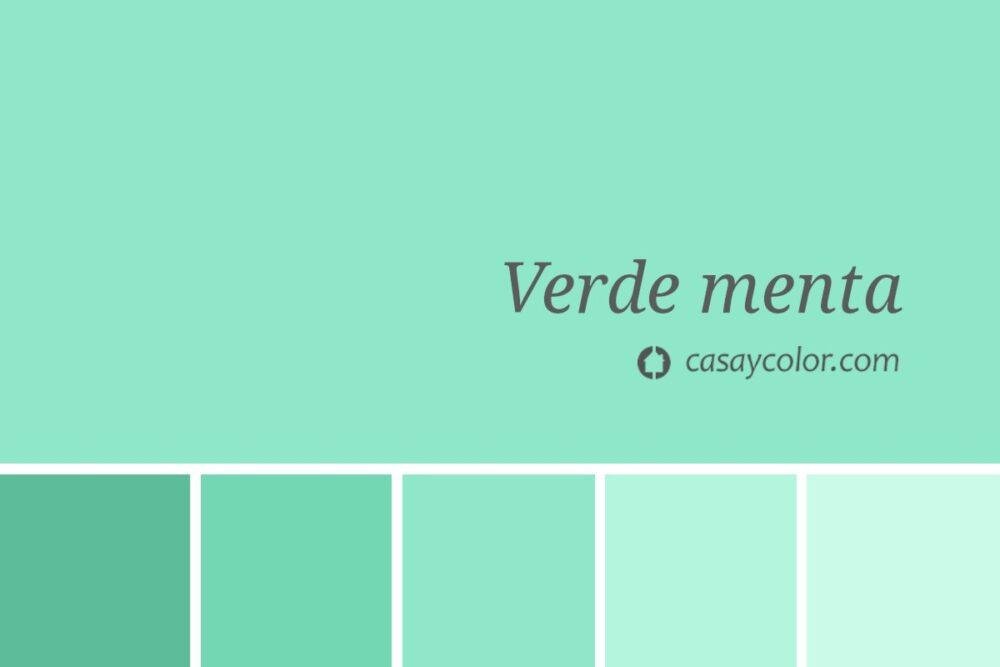 Ejemplo de color verde menta, paleta de colores